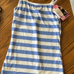 Light Blue & White Striped Cami Tank